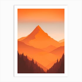 Misty Mountains Vertical Composition In Orange Tone 60 Art Print