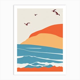 Scarborough Beach Australia Midcentury Art Print