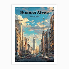 Buenos Aires Argentina Capital Travel Illustration Art Print