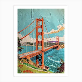 Kitsch Golden Gate Bridge Collage 3 Art Print