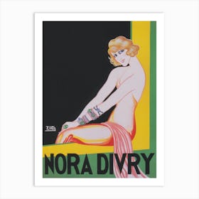 Nora Divry, Woman Entertainer, Vintage Poster Art Print