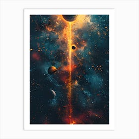 Saturn In Space 1 Art Print