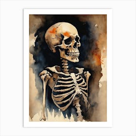 Vintage Halloween Gothic Skeleton Painting (16) Art Print