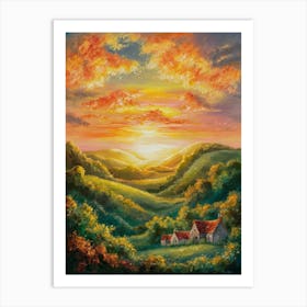 Sunset In The Countryside Art Print