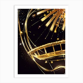 Golden Star Background Art Print