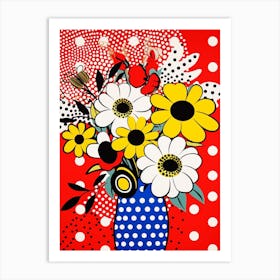 Floral Polka Dot 1 Art Print