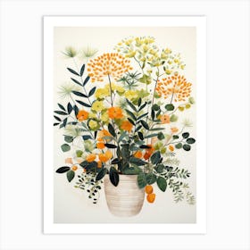 Oranges In A Vase Art Print