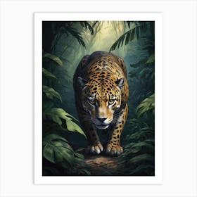 Jaguar In The Jungle Wild Animal Art Print