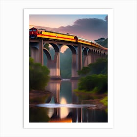 A train passes through the nine-arch bridge in Sri Lanka Art Print