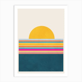 Abstract Colorful Sunset Landscape Art Print