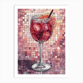 Sangria Mosaic Watercolour Art Print