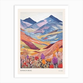 Aonach Beag Scotland 1 Colourful Mountain Illustration Poster Art Print