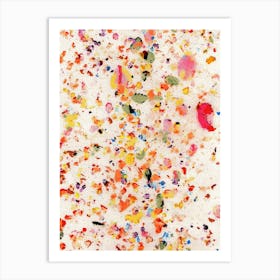 Abstract Modern Art, Splatters Painting with Oil Pastel Color Art Print. 1 Art Print