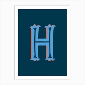 Letter H Typographic Art Print