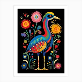 Folk Bird Illustration Emu 3 Art Print