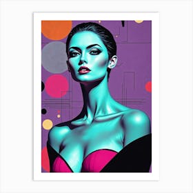 Sexy Woman Vivid Portrait Art Print