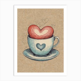 Heart In A Cup Art Print