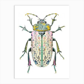 Colourful Insect Illustration Flea Beetle 20 Art Print