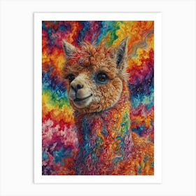 Rainbow Alpaca Art Print