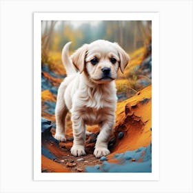 Puppy In The Forest 1 Art Print