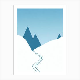 Treble Cone, New Zealand Minimal Skiing Poster Art Print