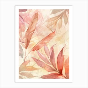 Watercolor Feathers Background Art Print