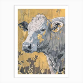 Cow Precisionist Illustration 1 Art Print