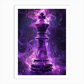 Purple Chess Piece Art Print