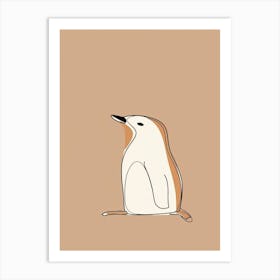 Penguin - Boho, Line Art 2 Art Print