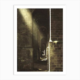 Sunbeam on Brick Archway at Arnos Park Viaduct, London Art Print