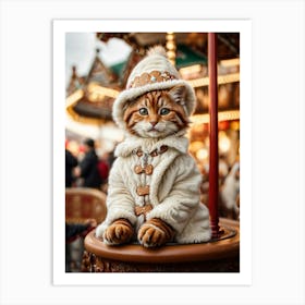 Cat In Carousel Art Print