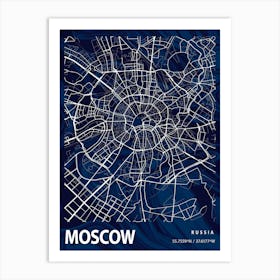 Moscow Crocus Marble Map Art Print