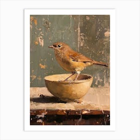 Vintage Bird Wall Art , Antique Bird Painting, Rustic Farmhouse Nursery Decor, Vintage Nursery Able Print For Walls Art Print