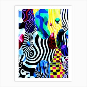 Abstract Painting, zebra stripes Art Print