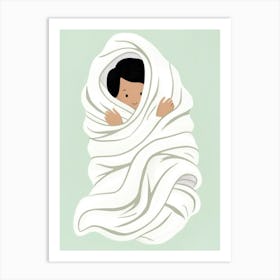 Baby Wrapped In A Blanket Art Print