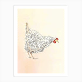 Wire Chicken Art Print