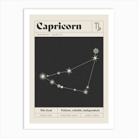 Capricorn Constellation Art Print