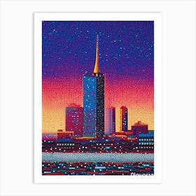 Oklahoma, City Us  Pointillism Art Print