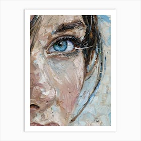 Portrait Of A Woman With Blue Eyes Art Print