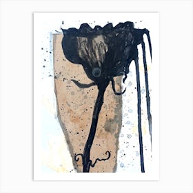 Black Rose Sillouette Art Print