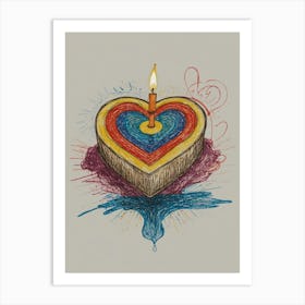 Heart Shaped Candle Art Print