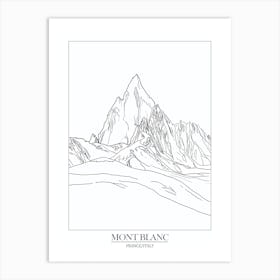 Mont Blanc France Italy Line Drawing 4 Poster Art Print