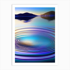 Water Ripples, Lake, Waterscape Holographic 1 Art Print