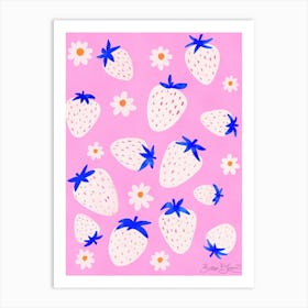 Pink Strawberry Filedy Art Print