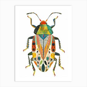 Colourful Insect Illustration Pill Bug 9 Art Print