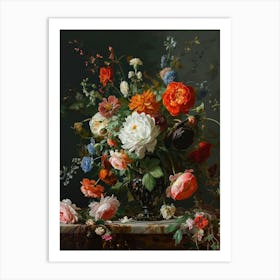 Baroque Flowers 1 Art Print