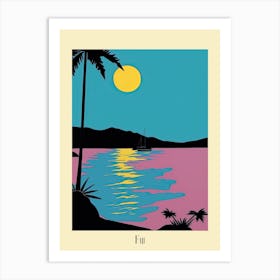 Poster Of Minimal Design Style Of Fiji 3 Art Print