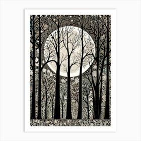 William Morris Moonlight In The Woods 80 Art Print