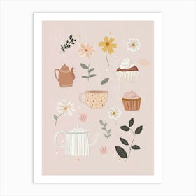 Tea and cake Art Print