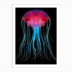 Sea Nettle Jellyfish Neon 8 Art Print